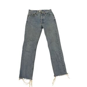 Blue Comet Vintage Jeans Womens 27 Made USA 100% Cotton Light Wash Raw Hem